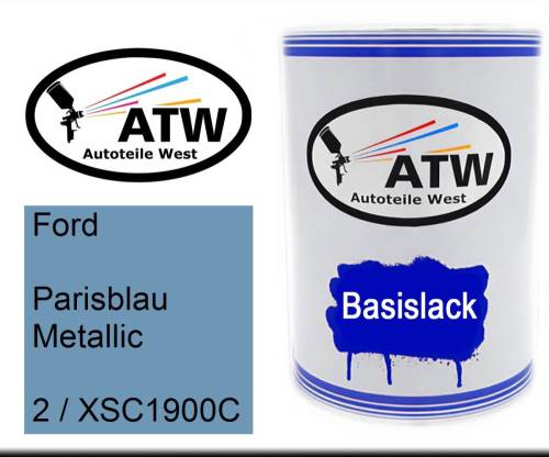 Ford, Parisblau Metallic, 2 / XSC1900C: 500ml Lackdose, von ATW Autoteile West.